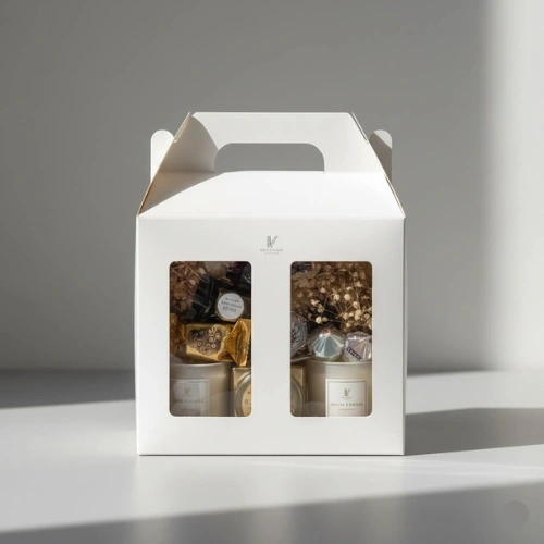 Gable boxes with clear window for food and gift packaging