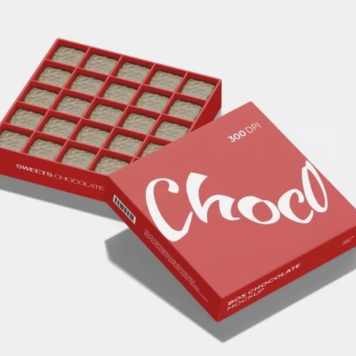 Eco-friendly two piece chocolate boxes made from recyclable packaging materials