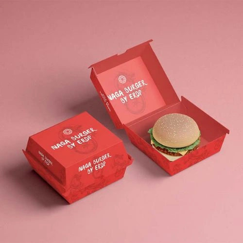 Hamburger patty boxes with grease-resistant coating for food safety