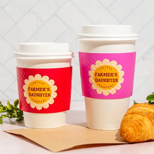 Personalized coffee cup sleeves for cafes and coffee shops