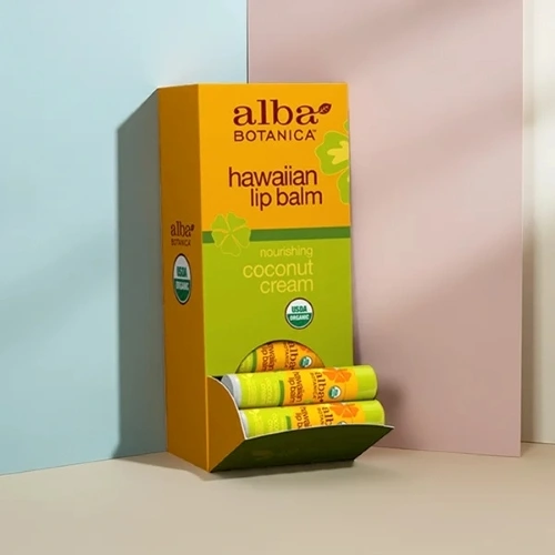 Printed lip balm boxes with logo for brand identity and retail display