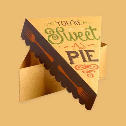 Printed pie boxes with logo for brand identity and retail display