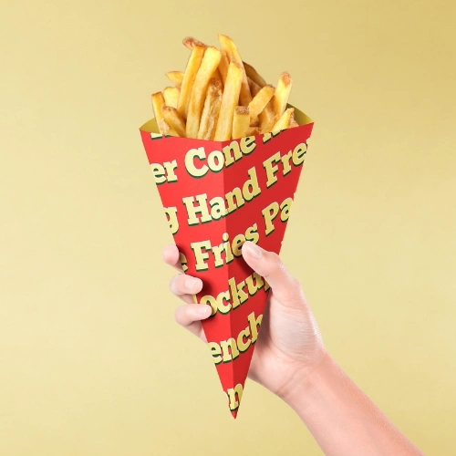 Wholesale custom french fries paper cones for restaurants and cafes