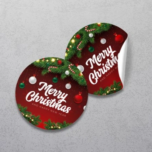 custom Christmas stickers for holiday packaging