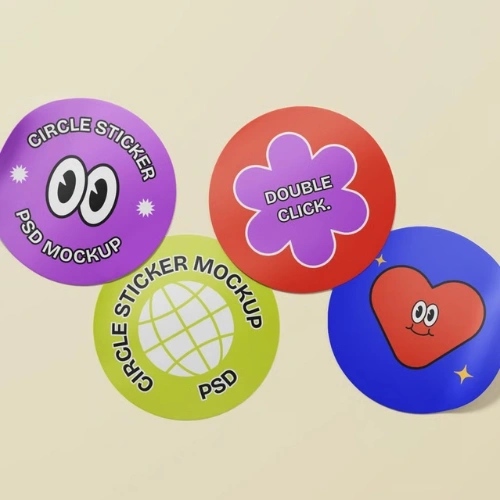 custom die cut circle stickers for branding