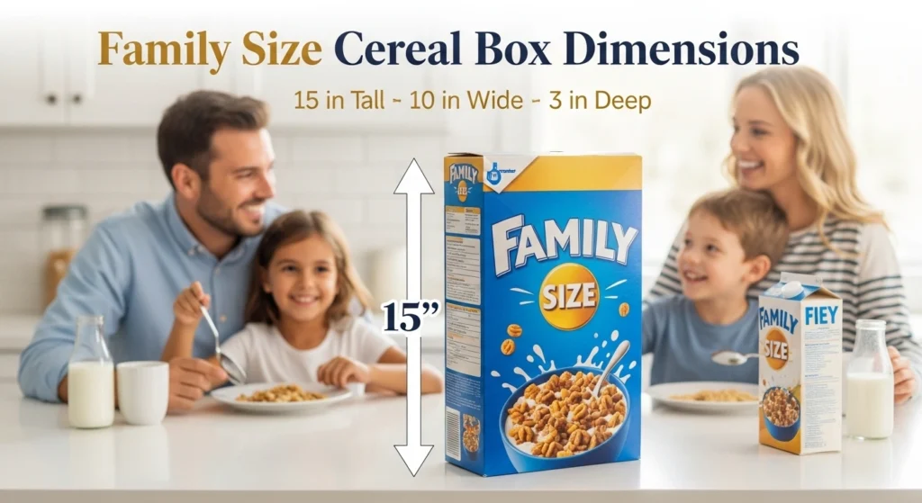 Family Size Cereal Box Dimensions