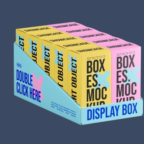 Printed counter display boxes with logo for brand visibility