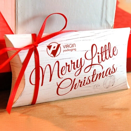 printed custom christmas pillow boxes with logo