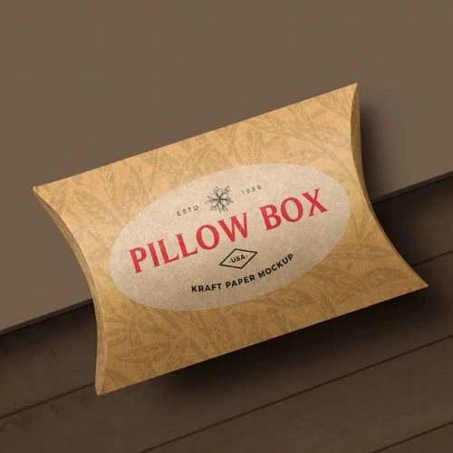 printed custom kraft pillow boxes with logo