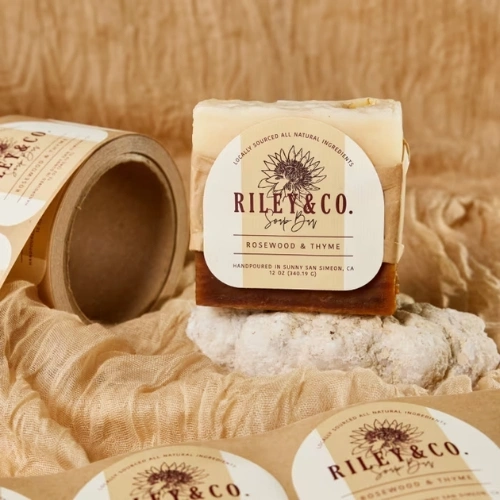 printed custom soap bar labels with logo