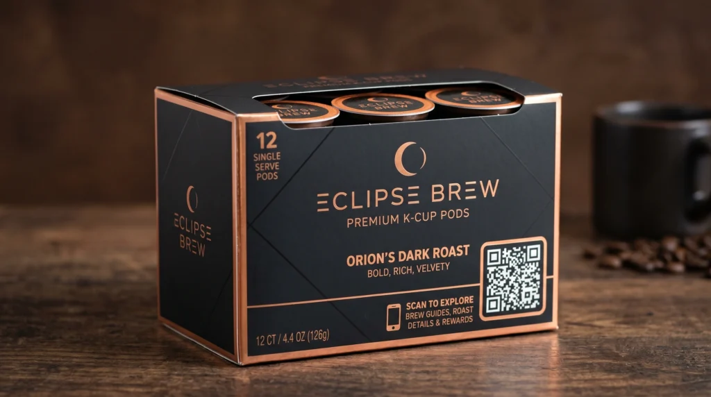QR Code Interactive Packaging for Premium Coffee Pods