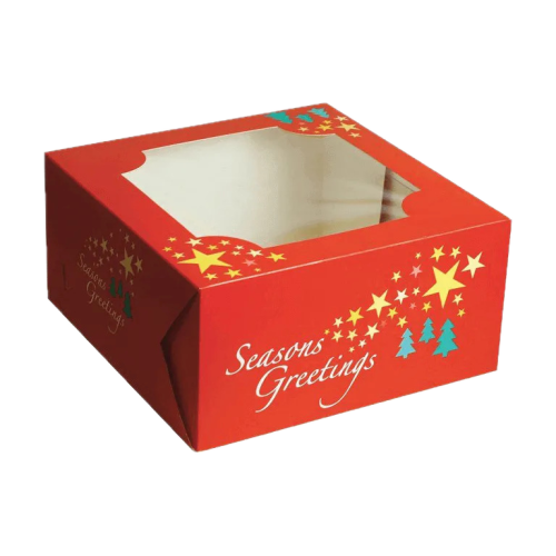 red-cake-box-with-window Background Removed
